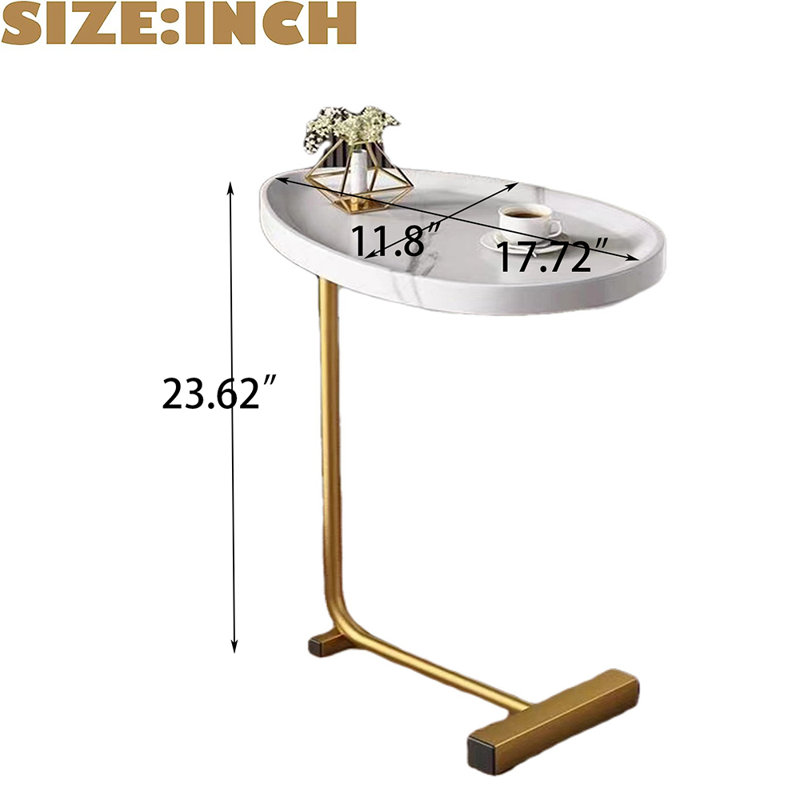 Table de bout Manijah, Marbre blanc, Or, 1