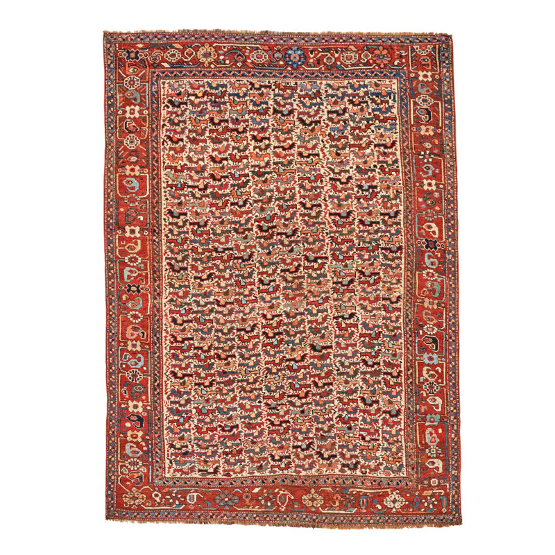 Antique One-of-a-Kind 4'2x6' Hand Knotted Area Rug
