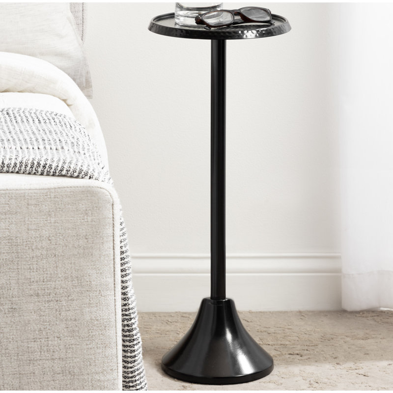 Table de bout Deanna, H 23 po x l 9 po x P 9 po, Shiny Black Base/ Shiny Black Top