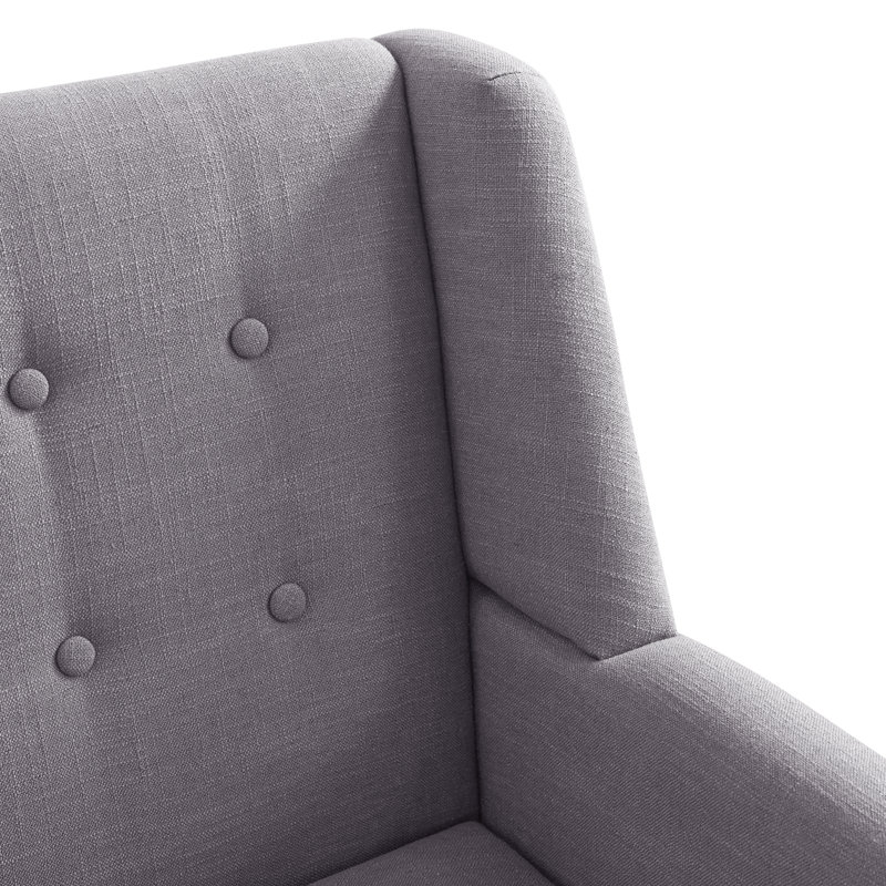 Halcott 29.2'' Wide Tufted Armchair, Light Grey Linen Blend