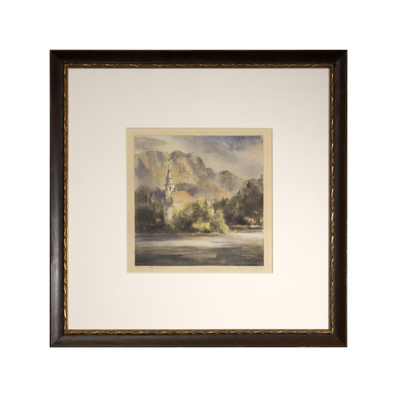 Montagne refuge par Daughdrill - peinture encadrée