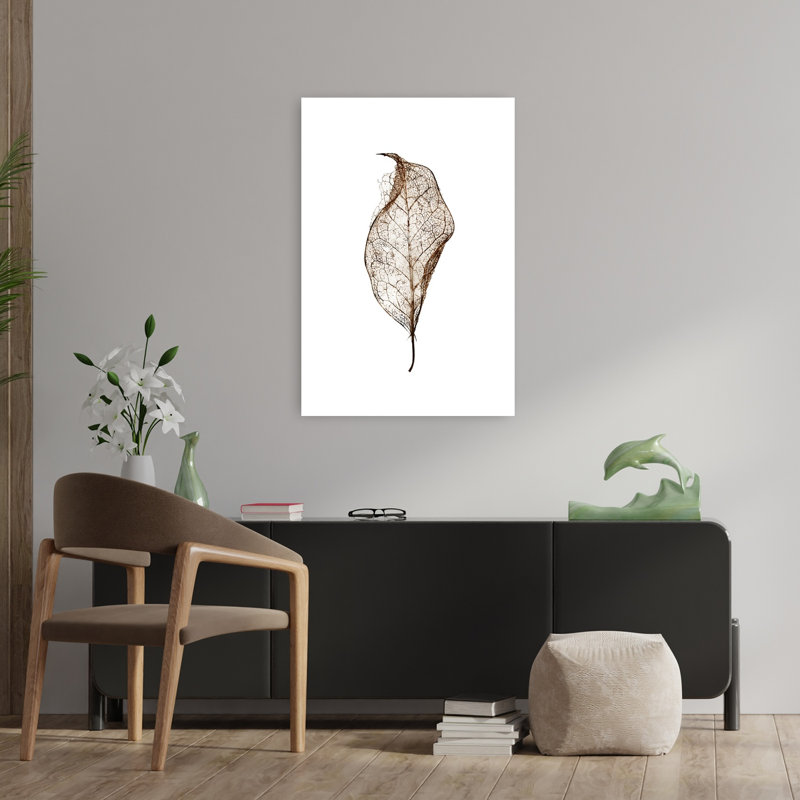 Feuille abstraite, paysage contemporain, art naturel, H 36 po x l 24 po