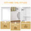 Armoire à pharmacie de 55 pouces avec tablettes ouvertes, rangement mural avec portes et miroir, tablette réglable, armoire de rangement pour salle de bain au-dessus de la toilette