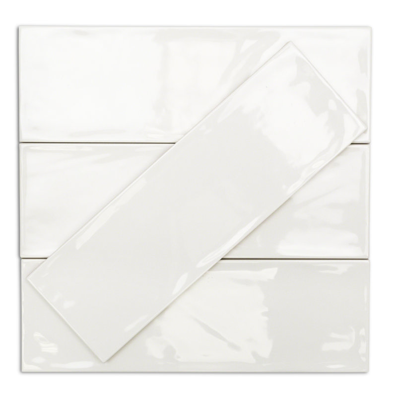 Pier 4'' W x 12'' L Ceramic Subway Singular Tile, White