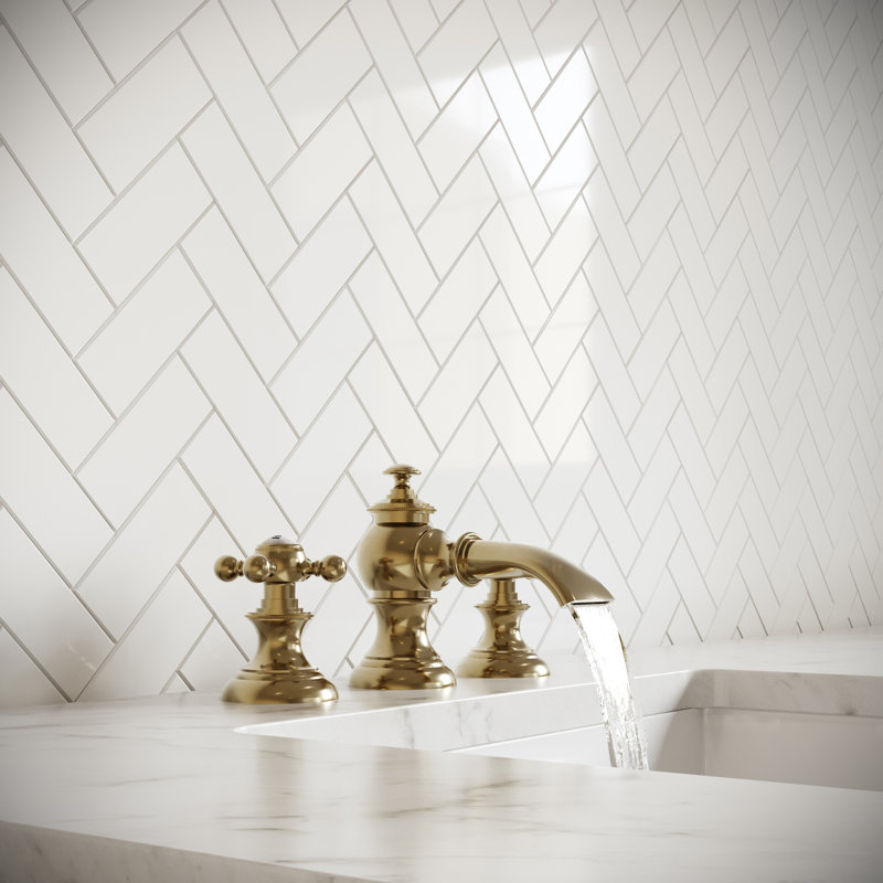 Modern Classic Widespread Bathroom Faucet with Drain Assembly, Ball Cross, Brushed Gold