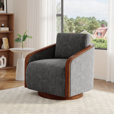 Upholstered Swivel Barrel Chair