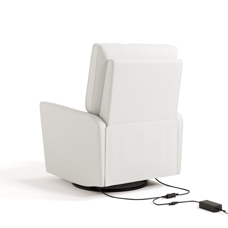 Santorini Deluxe Power Recliner Swivel Glider, Ivory Basketweave