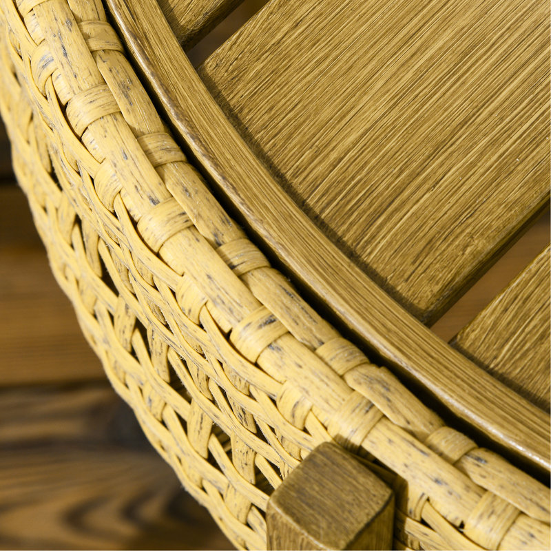 2 Piece Wicker Patio Table Set
