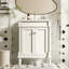 Meuble-lavabo 24 po avec lavabo supérieur, meuble de rangement moderne à 2 niveaux, meuble-lavabo simple, grandes tablettes de rangement-118592877