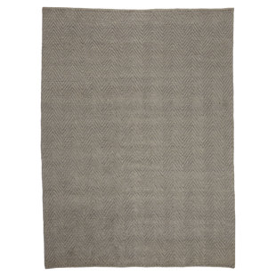 Radford Chevron Handmade Hand-Woven Flatweave Jute/Sisal Gray Area Rug