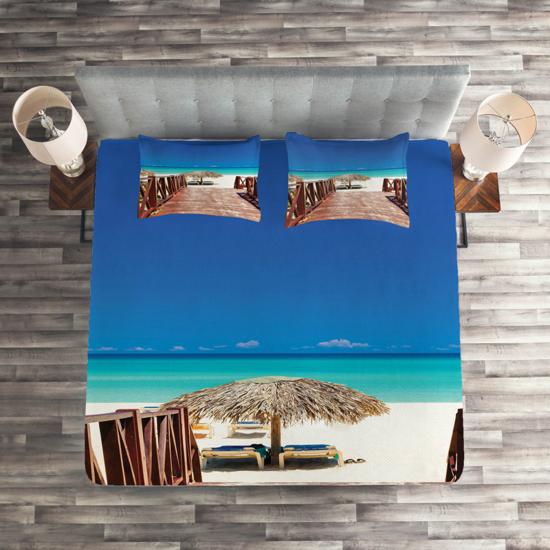 Island Coastal Coverlet, King Bedspread + 2 Shams