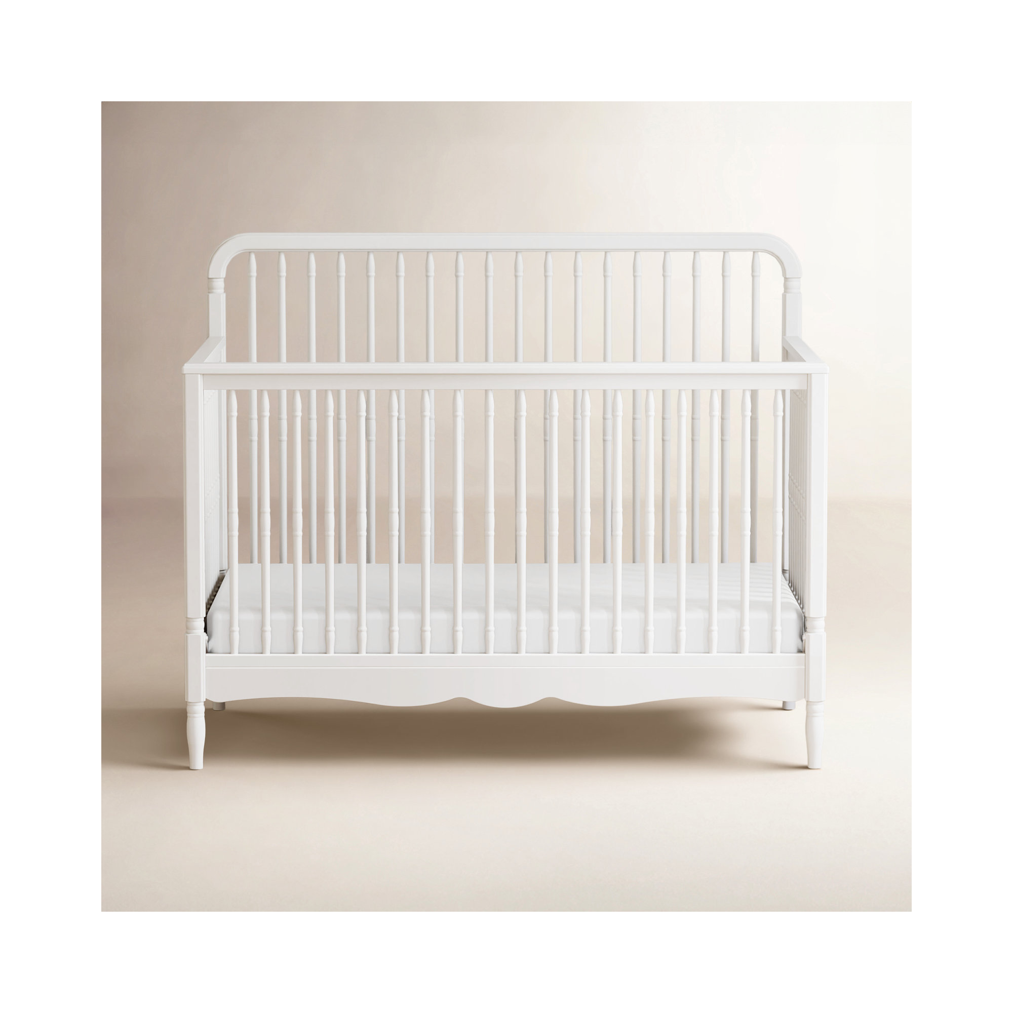 Liberty 4-in-1 Convertible Spindle Crib, Warm White
