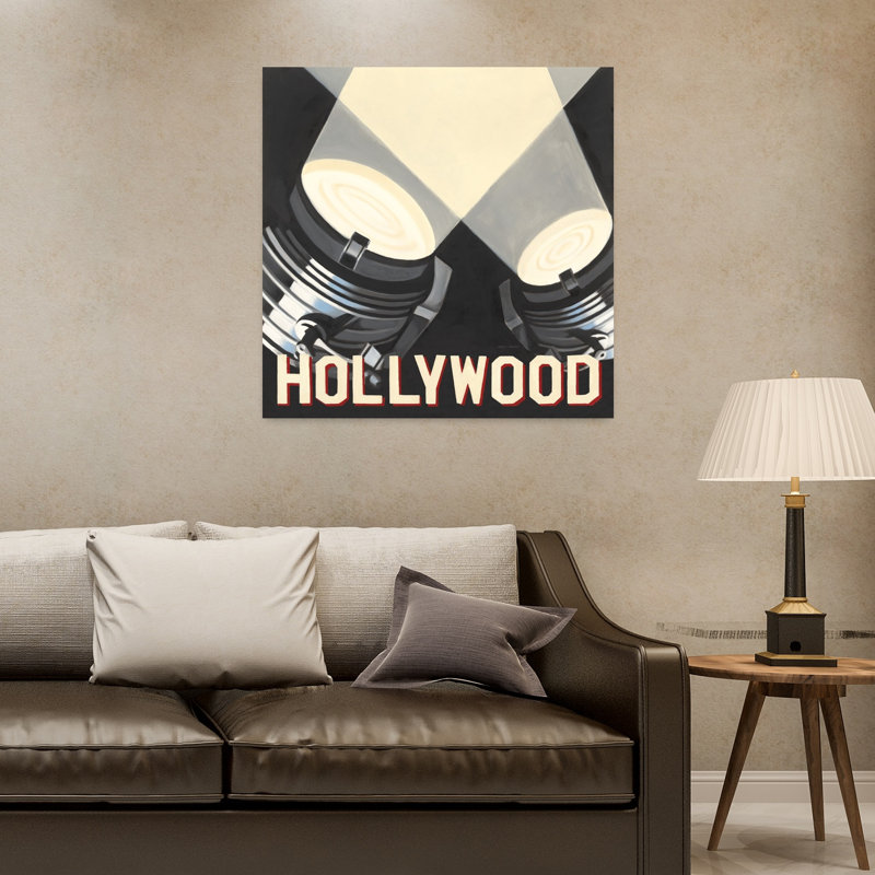 Hollywood, art abstrait contemporain, H 32 po x l 32 po