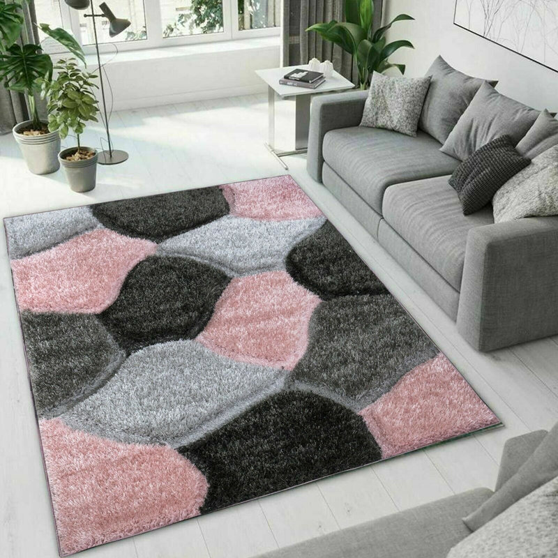 Finie Geometric Shag Area Rug, Rectangle 120 x 170cm