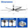 72" Aluminum 6-Blade Large LED Windmill Ceiling Fan With Remote Control
