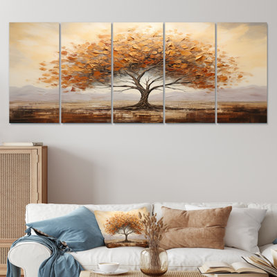 Wild Essence Of Africa Tree - Tree African 5 Piece Wall Art Canvas