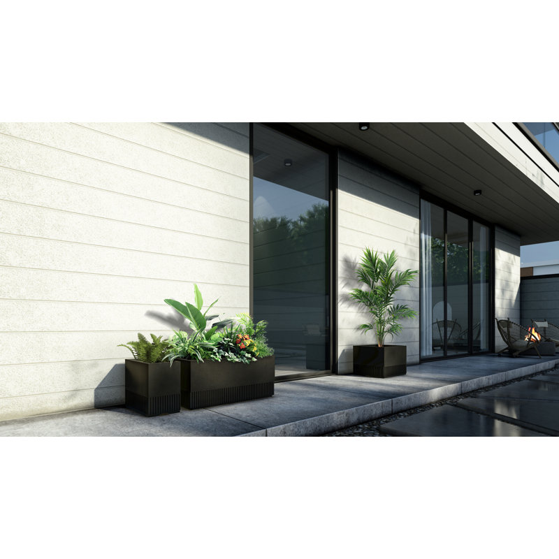 Grande boîte à fleurs en acier inoxydable, H 16,14 po x l 33,61 po x P 22,83 po