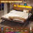 Convertable Daybed with Pop Up Trundle LED Bookcase Storage Bed Twin to King-1598279910