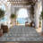 Waterproof Reversible Outdoor Rug - Boho Leaf Design - Large, UV & Mark Resistant, Collapsible Plastic Patio Carpet with Stakes & Storage Bag for RV, Camping, Deck,  9x18ft-983500359-983500376