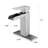 Brushed Nickel Waterfall Bathroom Tap - Single Handle With Deck Plate & Overflow Pop-Up Drain Stylish Sink Faucet Pop Up-125221913
