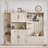 Multifunctional left-right combination hall cabinet (can be used separately) with storage and 4 hooks, storage cabinet/ hall tree 2 in 1 for living room, kitchen and hallway,antique Beige-2021325703