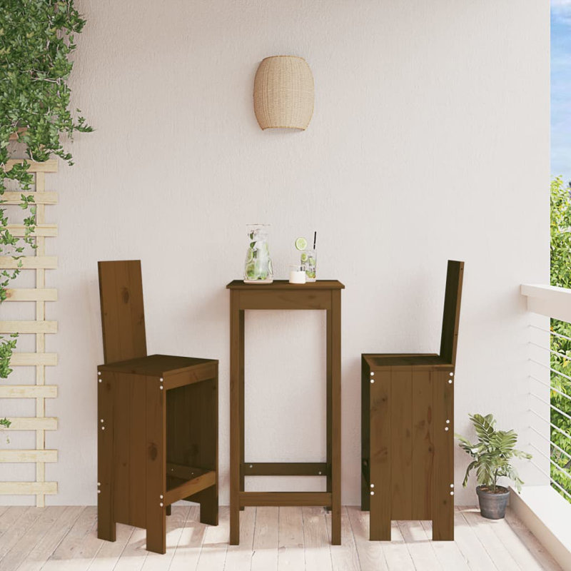 Morrigun Solid Wood Counter Stool, Brown