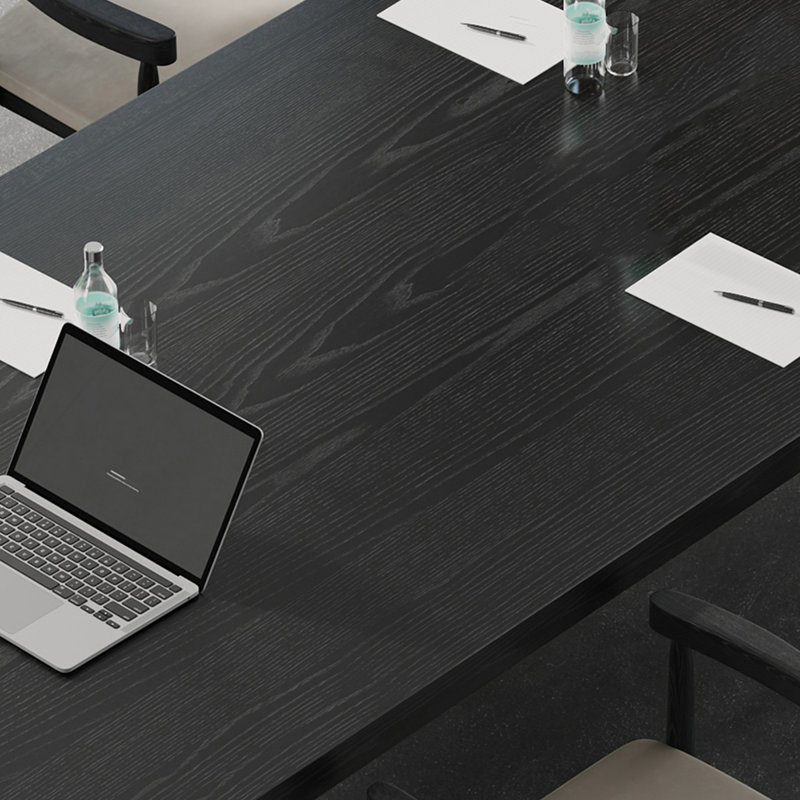 Bureau de conférence spacieux en bois massif, prises de courant, H 29,53 po x l 62,99 po x P 31,5 po