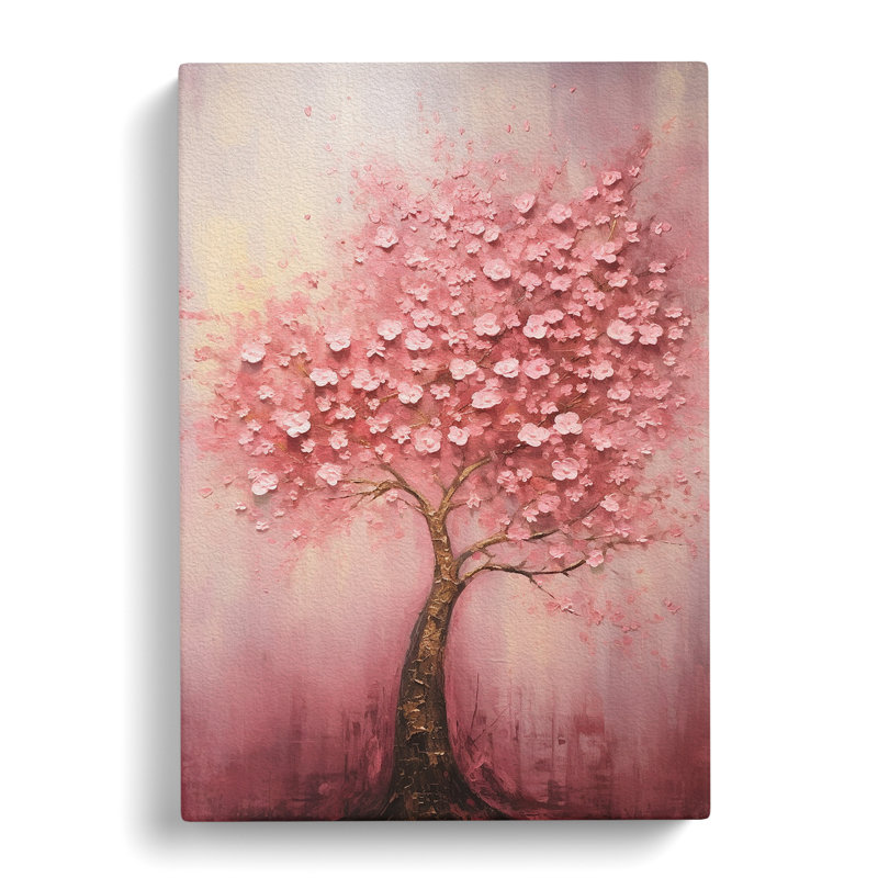 Cherry Blossom Tree Abstract - Wrapped Canvas Print, 76cm H x 50cm W x 3cm D