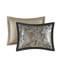 Édredon noir 12 pièces pour lit double et draps en coton - Lit élégant avec lit douillet
