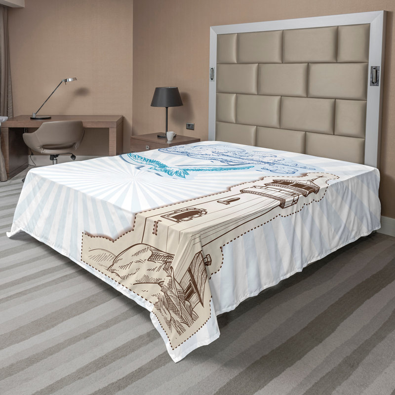 Drap de dessus de phare Ambesonne bleu Pop Art Style brun crème bleu, Grand