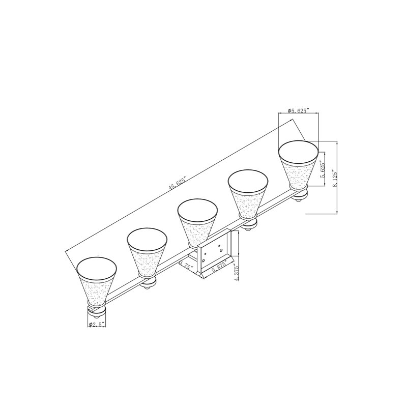 Buhr 5 - Light Dimmable Bath Bar, Brushed Nickel