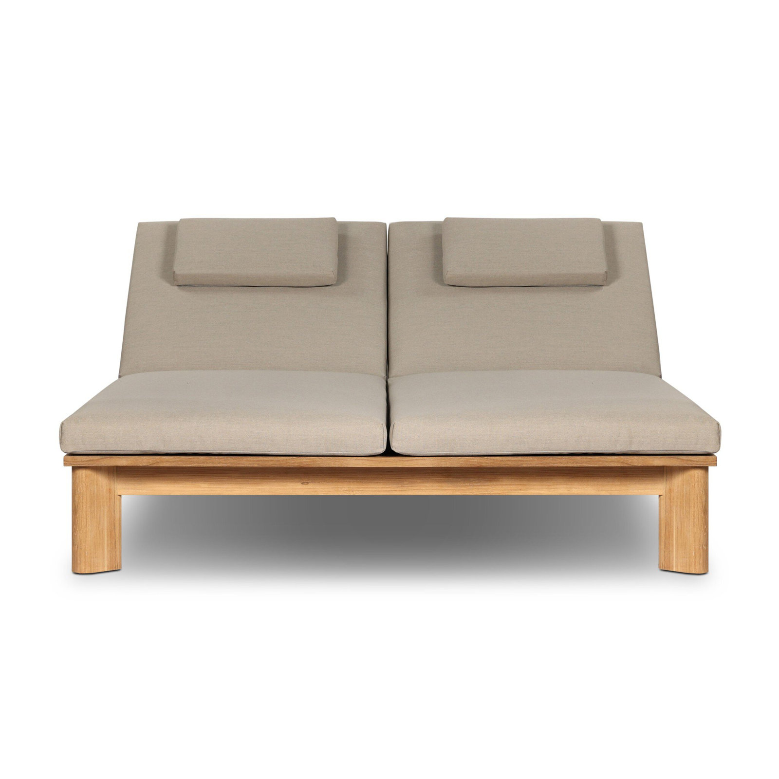 Julie 63" Teak Patio Double Chaise Lounge