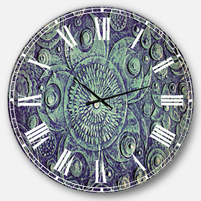 Cercle de fleurs bleues - Horloge murale traditionnelle