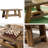 Rustic Tea Table,Spacious Coffee Table,2-Tier Center Table