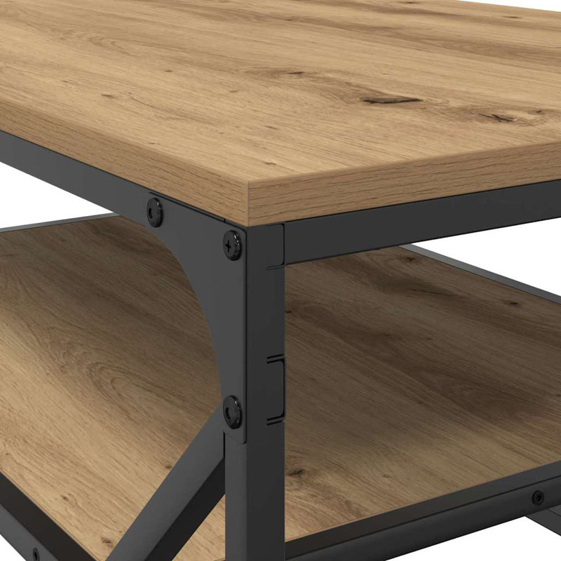 Solid Wood Coffee Table with Storage, Light Brown