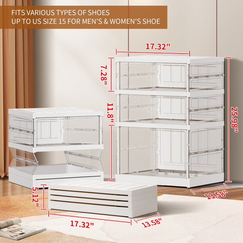 Armoire de rangement pour chaussures 6 paires, Clear
