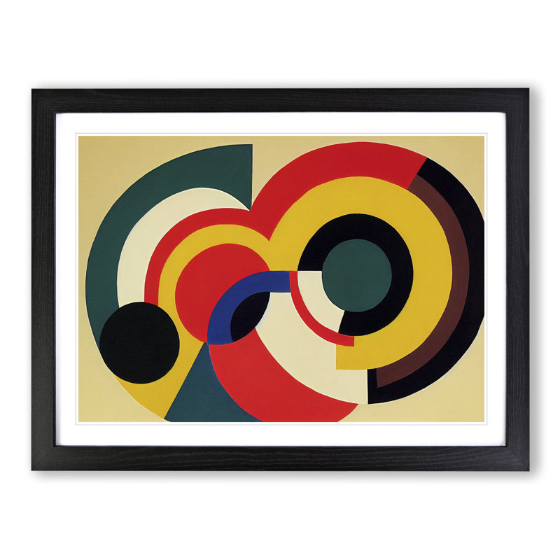 Bold Modern Abstract - Single Picture Frame Print, Black Framed, 46cm H x 64cm W x 2cm D
