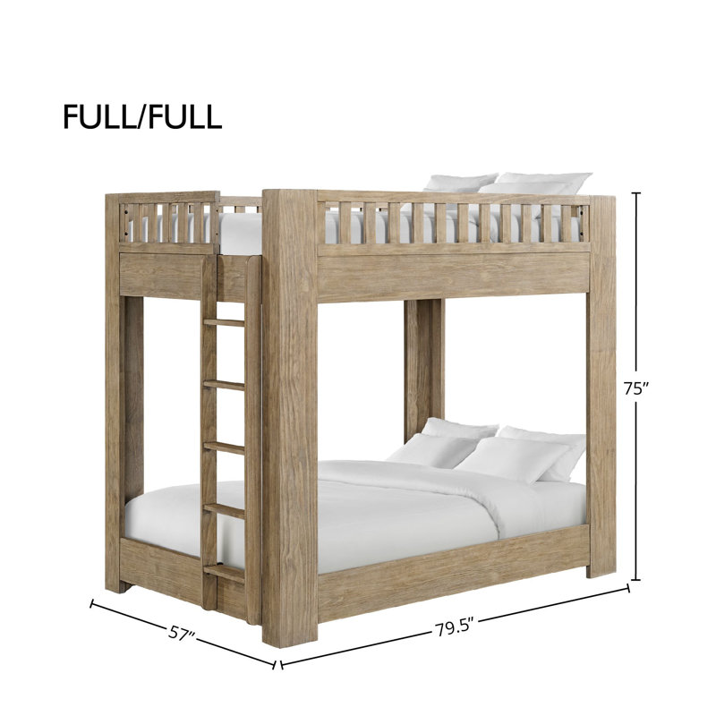 Albie Pine Bunk Bed, Full, Sandstone