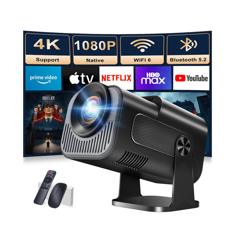 Projector 1080P Full HD, 4K Projector With 180° Rotation, Built-In App Portable Projector Wifi 6 & Bluetooth 5.2 Support,Featuring Auto Keystone Correction,HDMI/USB Connectivity Projector