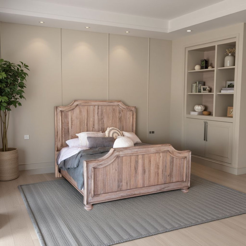 Genie Solid Wood Standard Bed, Queen