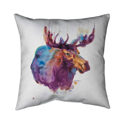 Abstract Moose Outdoor Throw Pillow | Wildlife Home Decor
