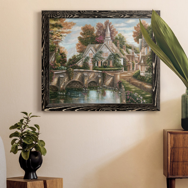 «Country Church», cadre photo, impression sur toile, Noir, H 20 po x l 17 po x P 1,5 po