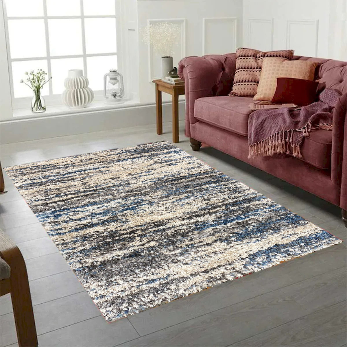 17 Stories Bisera Patterned Shag Rug | Wayfair