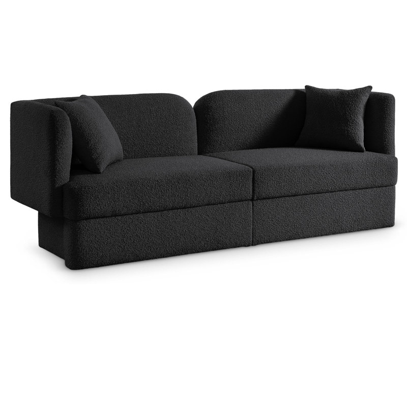 Canapé Marcel Boucle, Tissu bouclé noir