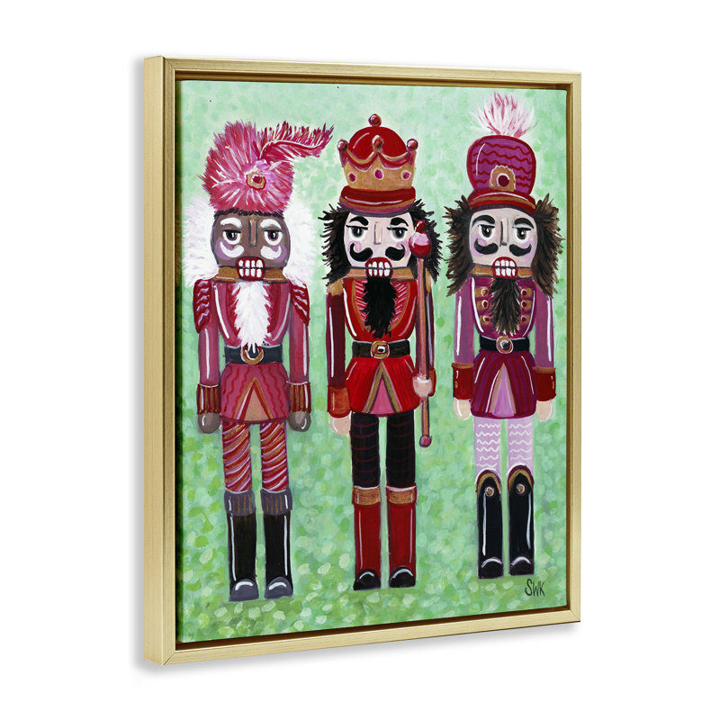 "Casse-noisette", art mural par Sarah Waldron Kimball, H 21 po x l 17 po, Cadre flottant métallique doré