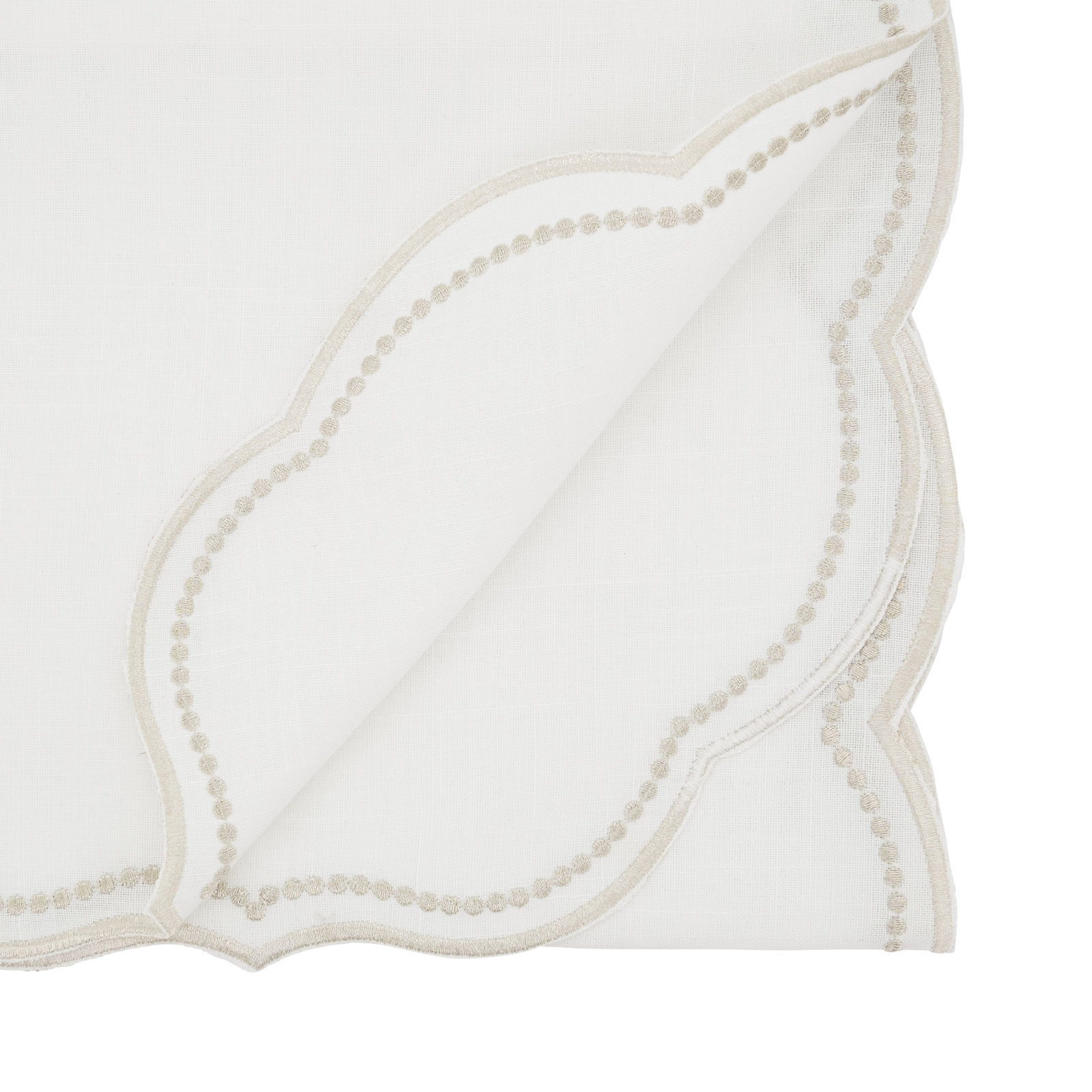 Lauryn Collection 70" Table Runnner, White/Champagne