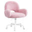 Mignon fauteuil de coiffeuse à dossier rond creux - Fauteuil de maquillage pivotant et réglable pour chambre à coucher, bureau de coiffeuse et bureau à domicile-130088634