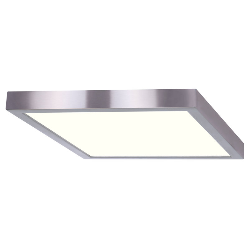 Plafonnier encastré carré/rectangulaire 1-light 11 po simple Peebles, Nickel brossé