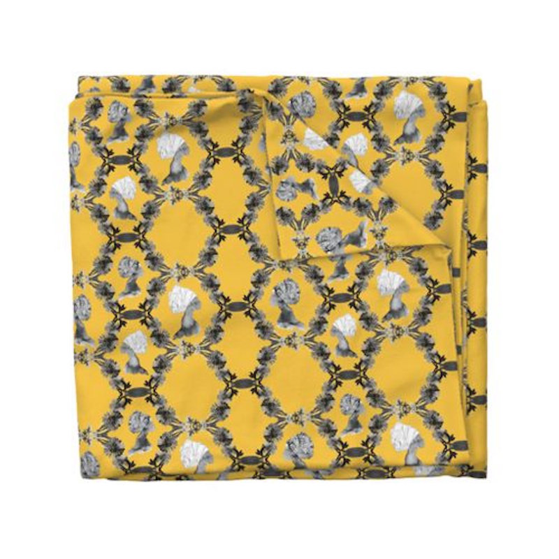 Sisters Sateen Duvet Cover, King Duvet Cover, Gold