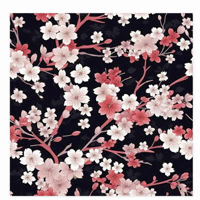 Floral, fleurs de cerisier de Sakura VI, reproduction d'art asiatique sans cadre